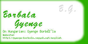 borbala gyenge business card